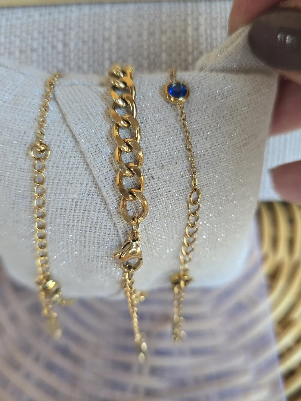 NWOT Fashion Gold-tone Stack Of 3 Multi-color Bracelet Set